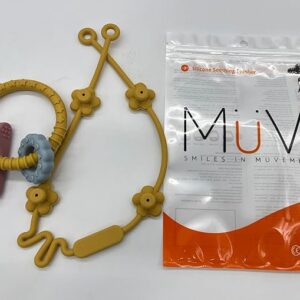 Mordedor bebé MÜVI con correa, silicona segura sin BPA